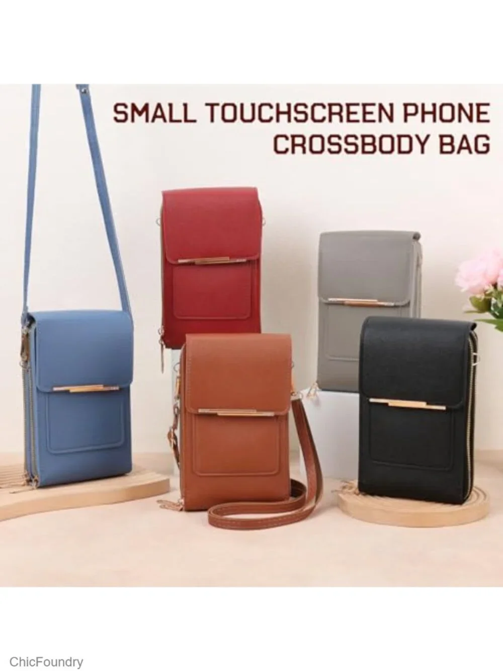 Leather Touchscreen Crossbody Phone Purse with Card Slots